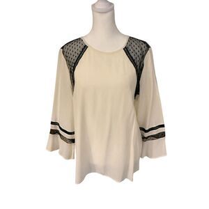J. Crew Factory Cream and Black Blouse